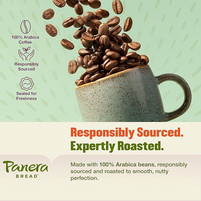 Panera Bread Cinnamon Roll Coffee Cups - Medium Roast Single Serve Pods, 100% Arabica, No Artificial Flavors, Bakery-Cafe Inspired, Keurig Compatible, 10 Single Serve Pods (1 Pack of 10)