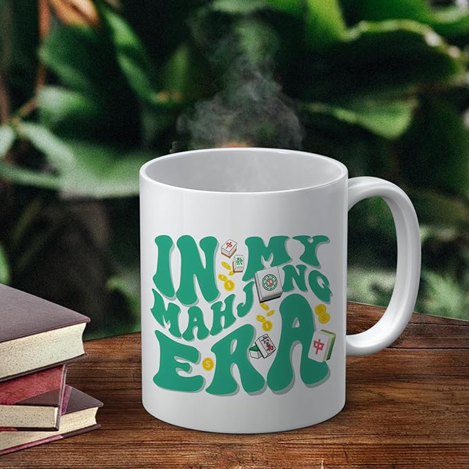 in My Mahjong Era Mug, Mahjong Gifts for Women Coffee Cup Ceramic, Gift for Mah Jong Players Lovers, Mah Jong Accessories Ceramic Coffee Tea Mug 11 oz