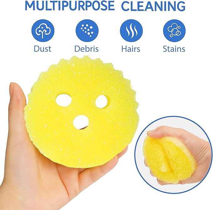 Scrub Pro Cleaning Sponge - 3 Pack Non-Scratch Kitchen & Bathroom Sponges with Dual-Sided Design and Sideways Slit for Utensils, Ideal for Dishes, Sink, Shower, Countertops, and Household Cleaning