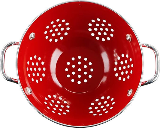 Calypso Basics by Reston Lloyd Powder Coated Enameled Colander, 1 Quart, Red