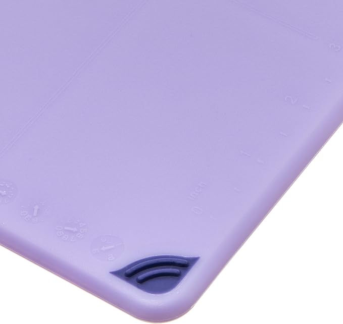 San Jamar Saf-T-Grip Plastic Cutting Board with Safety Hook, 6" x 9" x 0.375", Purple