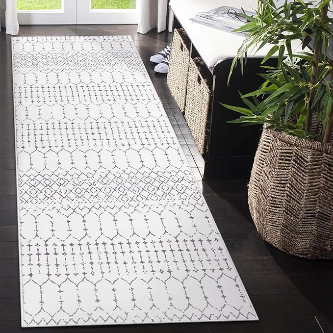 Lahome Moroccan Washable Runner Rug 2x6, Stain Resistant Non-Slip Kitchen Rug Runner, Ultra-Thin Geometric Print Distressed Floor Carpet for Entryway Laundry Bedroom