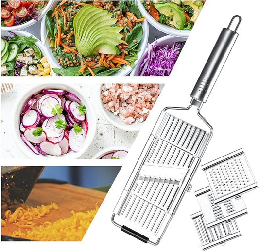 Cheese Grater Handheld: 4 in 1 Professional Stainless Steel Cheese Graters for Kitchen Grater/Peeler/Slicer - Cucumber Slicer for Cheese, Chocolate, Galic, Vegetable, Fruit, Kitchen Gadgets