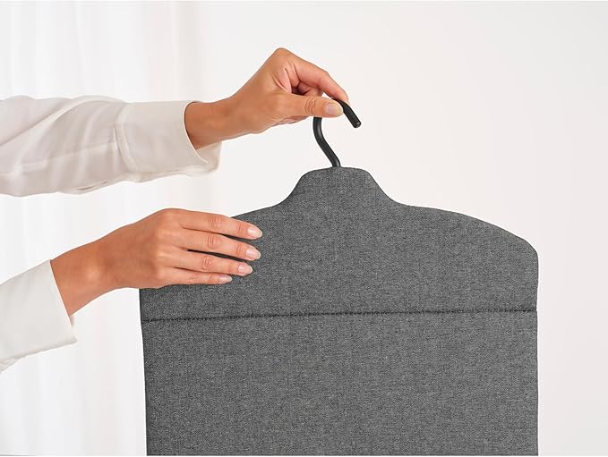 Brabantia - Foldable Steam Board - for High Pressure Clothes Steaming - Solid Heat Resistant Surface - Versatile Hanging Hook - Easier Steaming with Handheld Steamers - 36 x 16 inches - Pepper Black