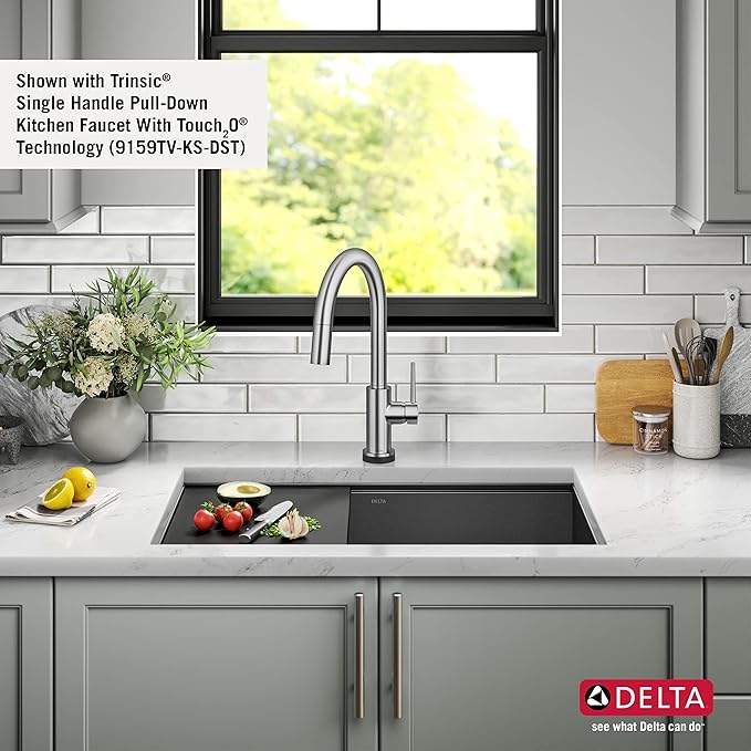 DELTA FAUCET Delta Rivet 32 Inch Black Stainless Steel Undermount 16 Gauge Workstation Kitchen Sink Single Bowl in PVD Gunmetal Finish with WorkFlow Ledge and Accessories, 95B9031-32S-GS