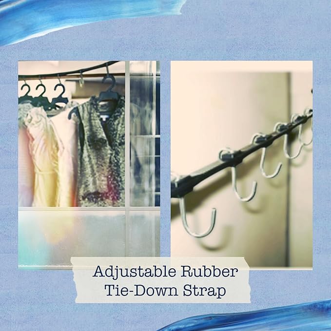 Elastic Rubber Tie-Down Straps Set – 10 Pack 21" Bungee Cords + 1 Adjustable 31" Strap with S-Hooks – Heavy-Duty, Cut-to-Length, Bloom-Resistant, Reusable for Car, Garage, Camping,pfrubber