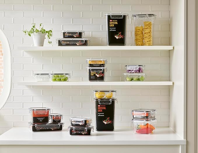 Airtight Food Storage Containers with Lids Gift Set (5pack)- BPA-Free | Clear | Microwave, Freezer and Dishwasher Safe | Leak-Proof | Kitchen Fridge Organizer Fruit Boxes | Fresher Food