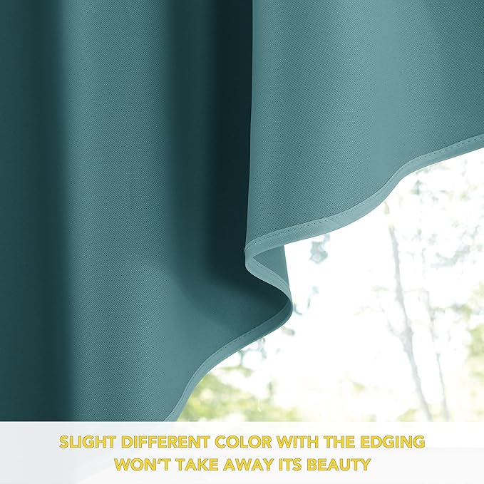 NICETOWN Blackout Window Treatment Swags - Tailored Scalloped Valance/Swags Window Topper Curtains for Classroom Decor/Bedroom/Home Office/Christmas (2 Panels, 36 by 63 inches per Panel, Sea Teal)