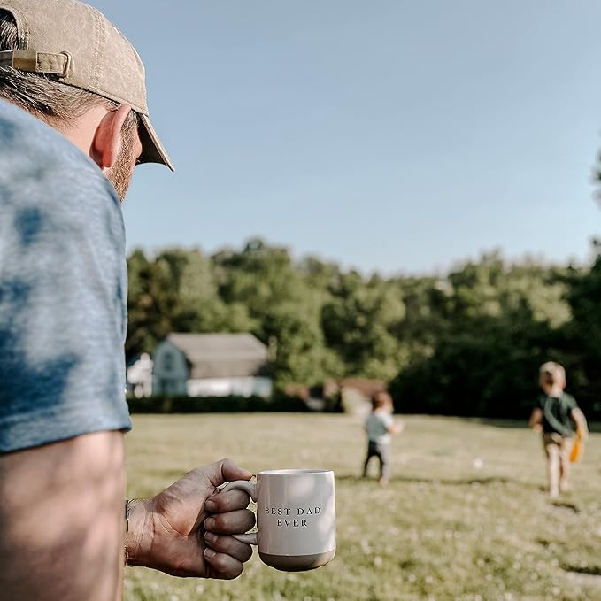 Sweet Water Decor Stoneware Coffee Mugs | Dad Mug | Novelty Coffee Mugs | Microwave & Dishwasher Safe | 14oz Tea Cup | Father's Day Gift (Best Dad Ever)