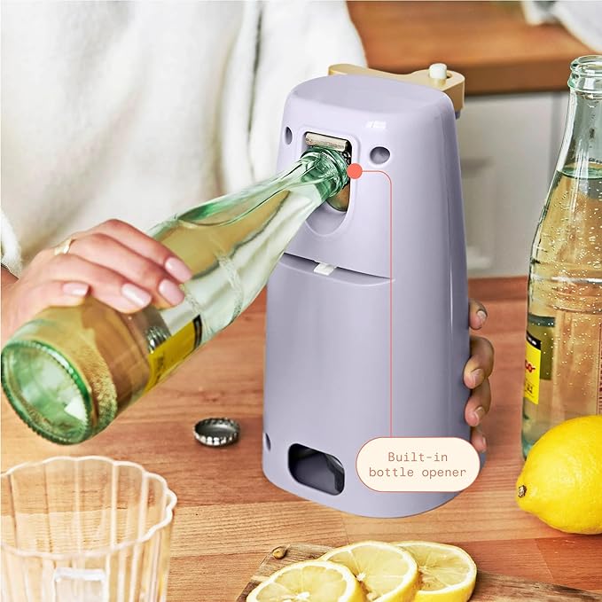 Beautiful Automatic Can Opener Kit, Hands-Free Electric Opener with Safety Auto-Stop & Magnetic Lid Catcher, Special Edition (Lavender)