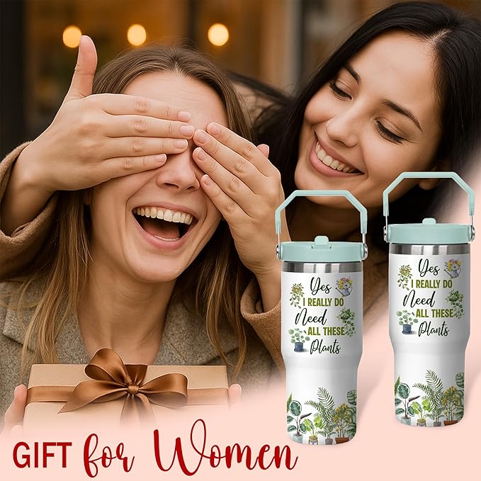 Plant Lover Tumbler – 30oz Stainless Steel Insulated Travel Mug – “Yes I Really Do Need All These Plants” Funny Cup – Gift for Gardeners, Plant Moms and Dads