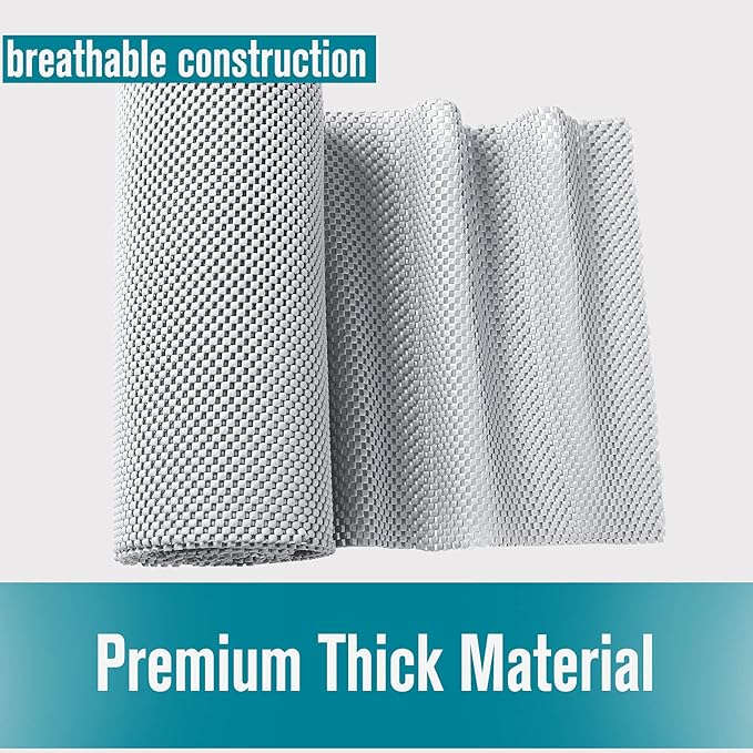 Shelf Drawer Liner Non-Adhesive Non Slip Durable Strong Long Size 12 in X 20ft for Drawers, Shelves, Cabinets, Storage, Kitchen and Desks, Beige