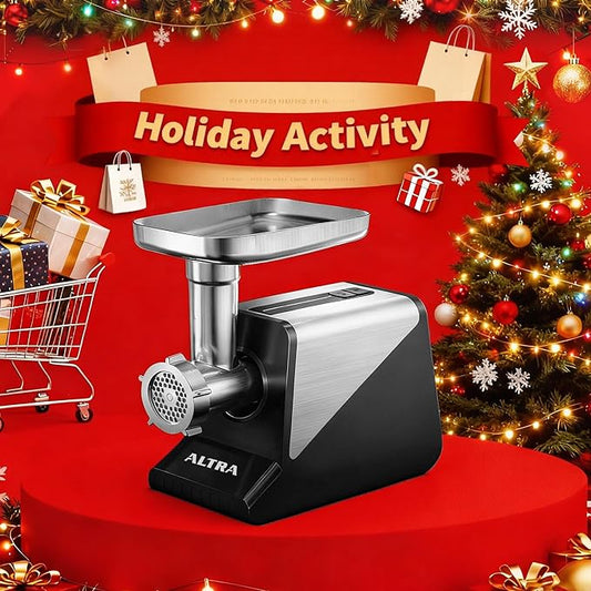 #8 Meat Grinder, [3200W Max] Electric Heavy Duty Sausage Stuff with 2 Stainless Steel Blades and 3 Grinding Plates, Sausage Tube & Kibbe Kit, for Commercial & Home Use