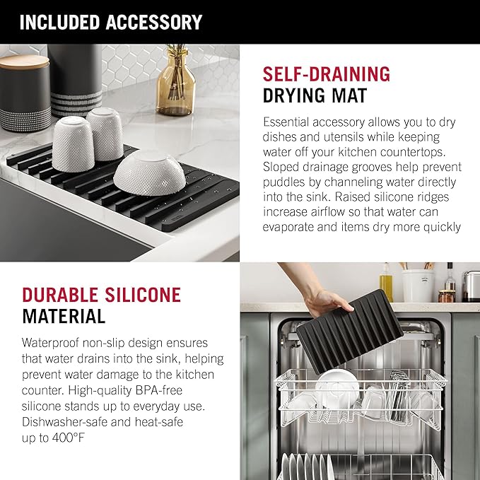 DELTA FAUCET Rivet 30-Inch Workstation Kitchen Sink Undermount 16 Gauge Stainless Steel Single Bowl with WorkFlow Ledge and Chef’s Kit of 6 Accessories, 95B931-30S-SS
