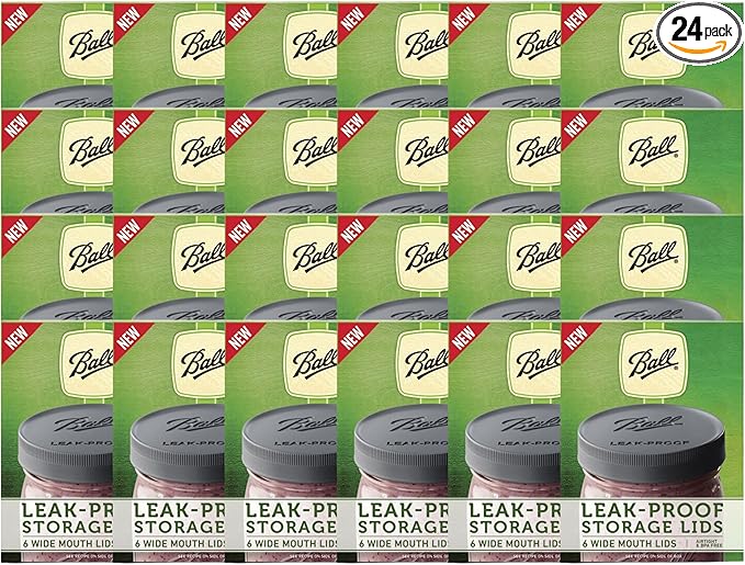 Ball Mason Jar Leak-Proof Lids, Wide Mouth, 6 CT (Pack of 24)