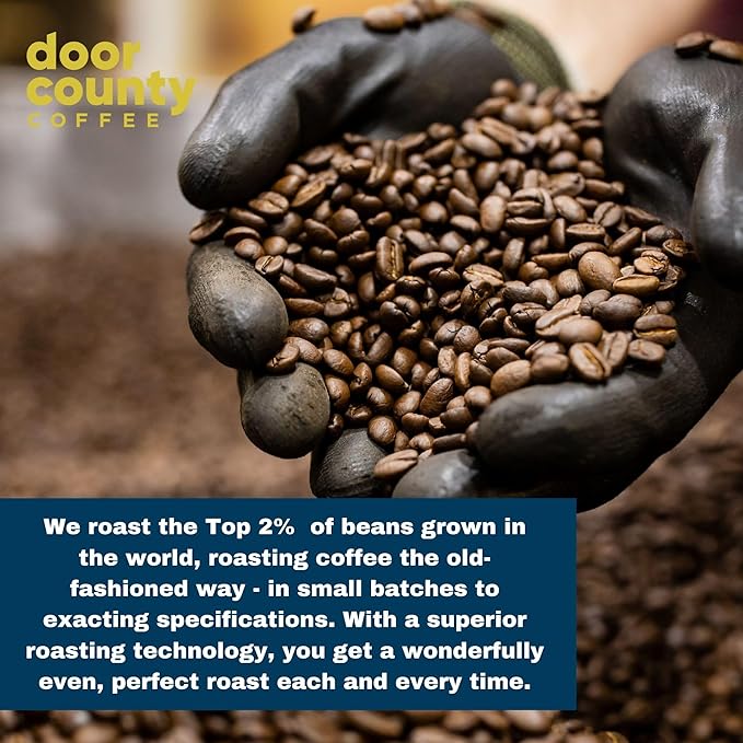 Door County Coffee Hawaiian Hazelnut Flavored -10oz Bag - Ground Medium Roast - 100% Arabica - Hawaiian Hazelnut