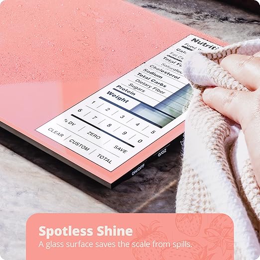 Greater Goods Digital Nutrition Scale – Accurate Macro and Calorie Tracking for Meal Prep, Weight Loss, and Healthy Eating | 2,000 Built-in Foods, Intuitive Nutrition Label Display, 11lb Cap, Pink