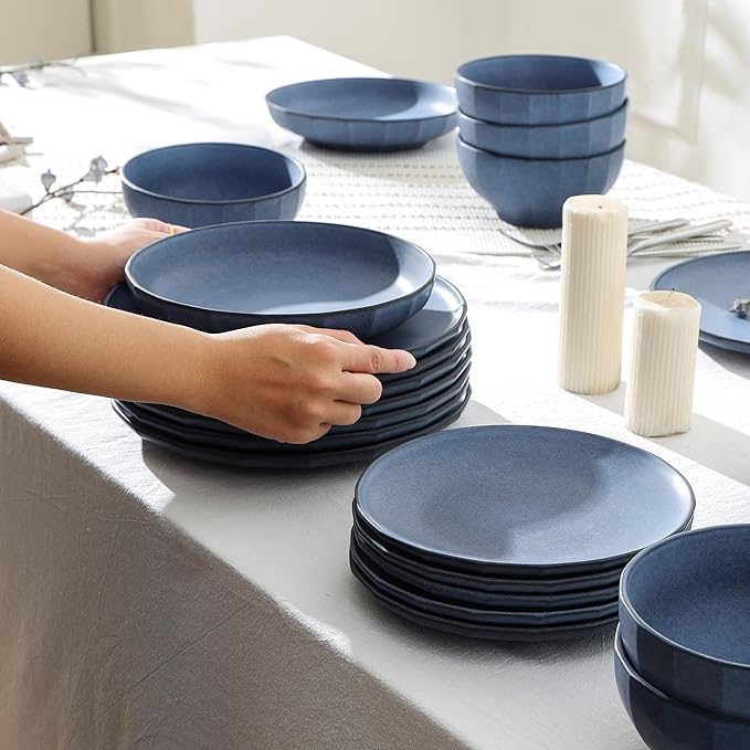 Stone Lain Rio 12-Piece Dinnerware Set Stoneware, Blue