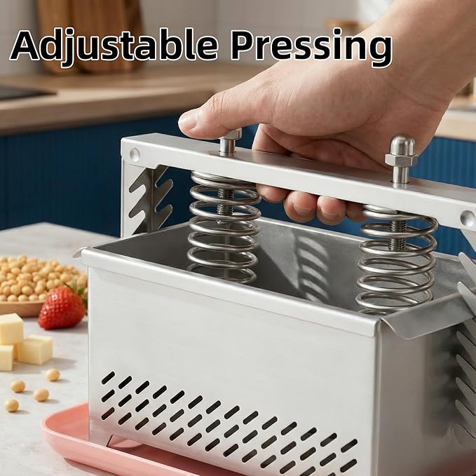 Tofu Press Stainless Steel Tofu Press Paneer Maker - Cheese Press Prensa Para Queso for Homemade Tofu, Paneer，Easy to Use and Clean, Tofu Press Dishwasher Safe, BPA Free Food Strainer