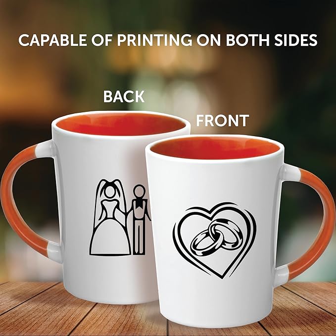 Custom Ceramic Latte Coffee Mugs by Albany 13 oz. Set of 50, Personalized Bulk Pack - Perfect for Coffee, Tea, Espresso, Hot Cocoa, Other Beverages - Orange
