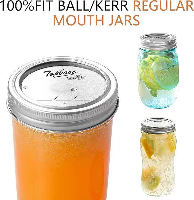 Canning Lids for Ball, Kerr Jars - Split-Type Metal Mason Jar Lids for Canning - Food Grade Material, 100% Fit & Airtight for Regular Mouth Jars (Regular Mouth（150 Pcs）)