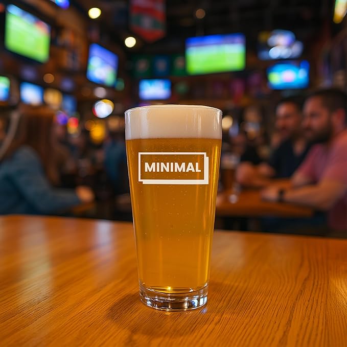 Sand Carved Willi Becher Glass, Custom Beer Container, Personalized with Text or Logo, Customized Pub Drinkware, Gifts for Weddings, Groomsmen, Breweries, Bars, Dishwasher Safe (20 oz)