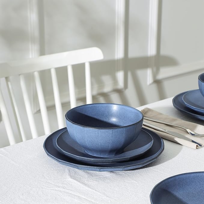 Stone Lain Rio 12-Piece Dinnerware Set Stoneware, Blue