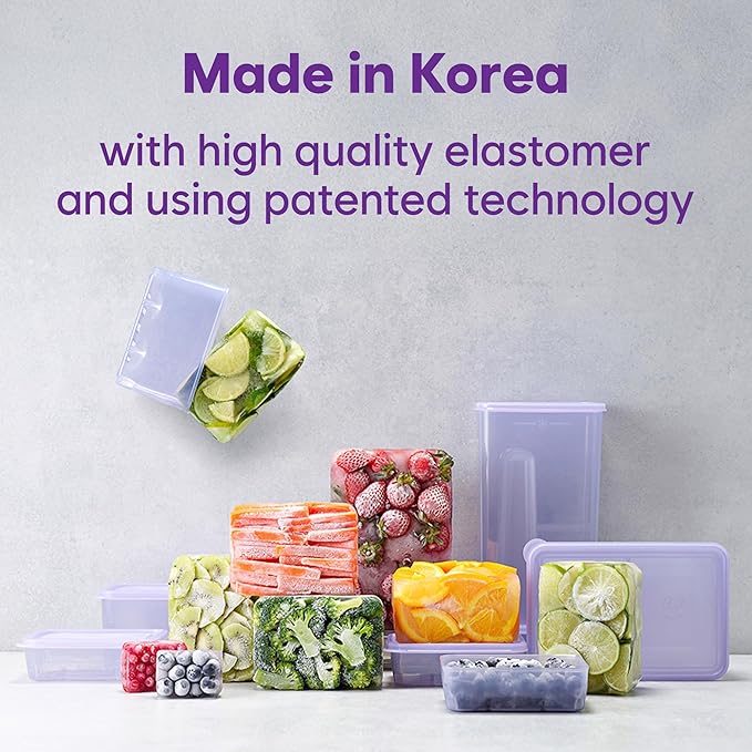 Twist-Release Freezer Containers,24 Pack Flexible When Frozen | Anti-Break, BPA-Free, Stackable | Made in Korea