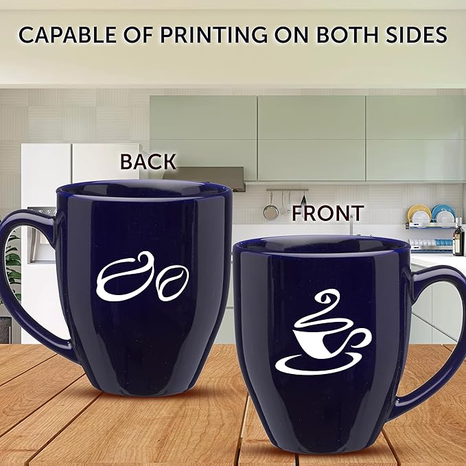Custom Large Coffee Cups 16 oz. Set of 100, Personalized Bulk Pack - Perfect for Tea, Espresso, Cappuccino, Hot Cocoa - Blue