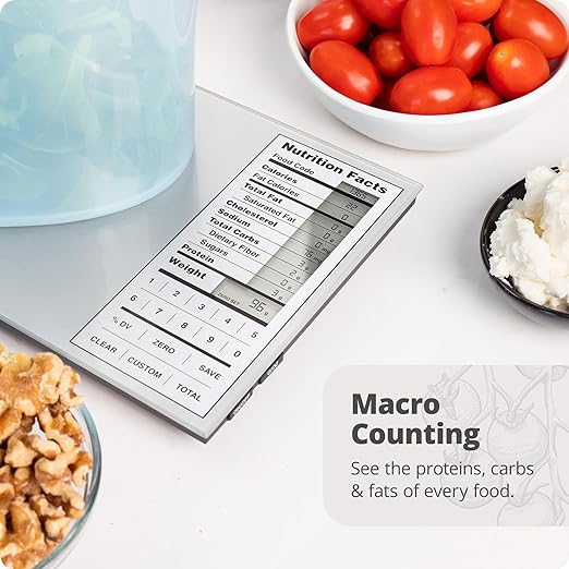Greater Goods Nutrition Food Scale for Meal Planning and Portion Control with Food Code Booklet & App (Non-Connected, Non-Backlit Model)