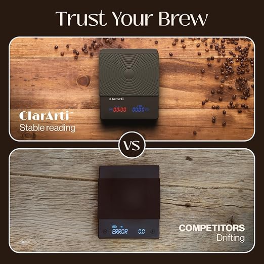 Sensitive Coffee Scale with Timer – High Accuracy Small Espresso Scale for Barista Tools, Pour Over, and Drip Coffee – Precision Espresso Scale with Timer