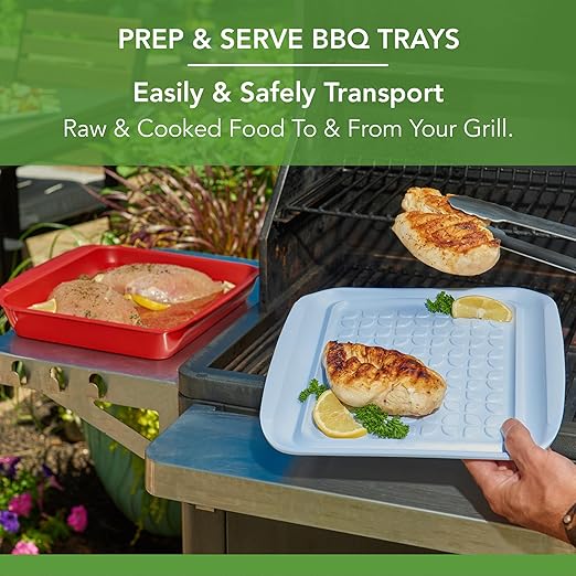 Tovolo Marinade Container with Lid, Small (Red/White)- BBQ Prep Tub & Marinating Container with Lid for Kitchen, Grill, Meal Prep, Smoker, Griddle, & Barbeque - Dishwasher-Safe Melamine Marinade Tray