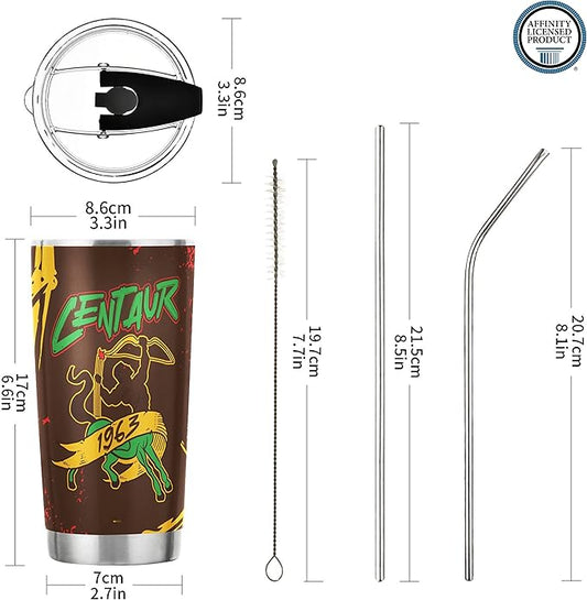 Iota Phi Theta Officially Licensed - 20 oz Stainless Steel Insulated Sublimation Tumbler - Centaur - Fraternity Paraphernalia