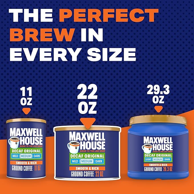 Maxwell House Decaf Original Medium Roast Ground Coffee (22 oz Canister)