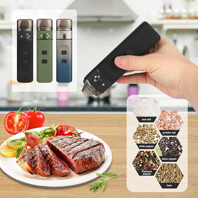 Electric Grinder Herb Grinder Spice grinder (Black, 1.57)