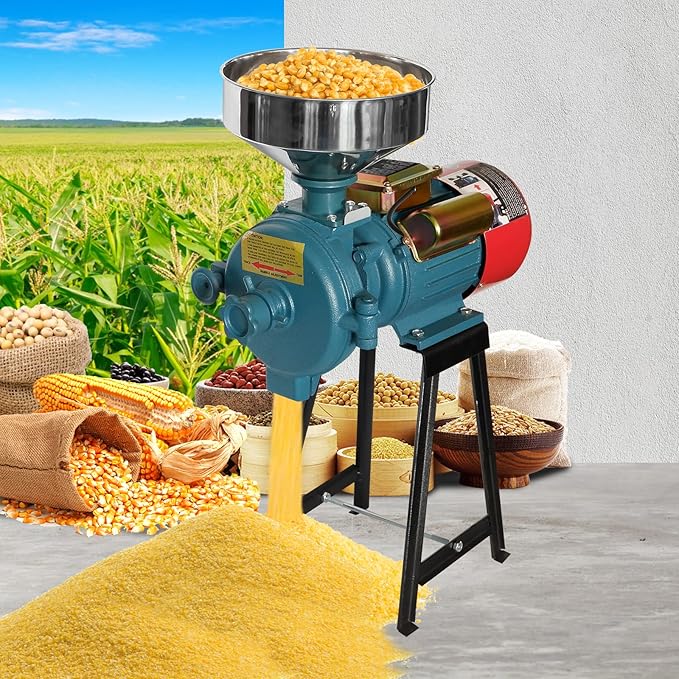 Electric Grain Grinder Mill, 3000W 110V, Dry Cereals Rice Coffee Wheat Corn Mills with Funnel, Grain grinder mill powder machine