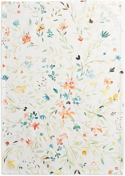 Maison d' Hermine Kitchen Towels Set of 2 100% Cotton 27.50" x 20" Reusable Cloth Tea Dish Towels Absorbent with Hanging Loop for Kitchen, Home, Dining, Cocktail Parties Spring/Summer (Colmar)