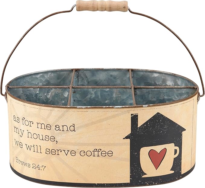 Primitives by Kathy Serve Coffee Kitchen Caddy, 12" x 5.50" x 8", Multicolor