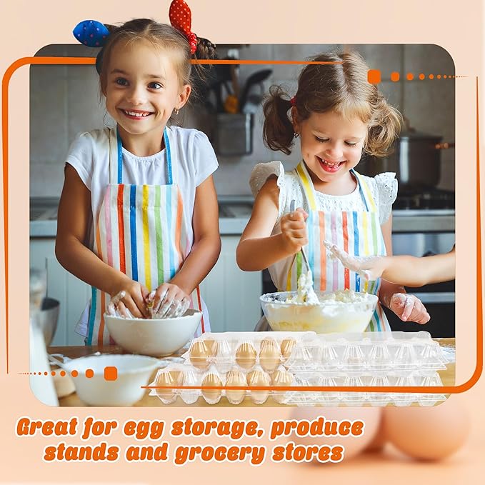 80 Pack Plastic Egg Carton Bulk One Dozen Clear Empty Egg Cartons Perfect for 12 Eggs for Chicken Eggs Home Ranch Chicken Farm, 2 x 6 Grids