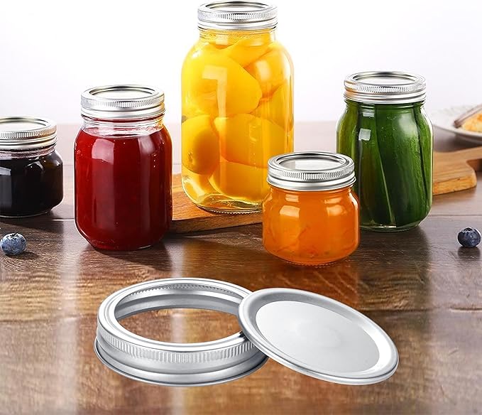 Ball Kerr Canning Lids with Rings - Split Lids & Rings, Food Grade Material, 100% Fit & Airtight for Regular Mouth Jars (72pcs)