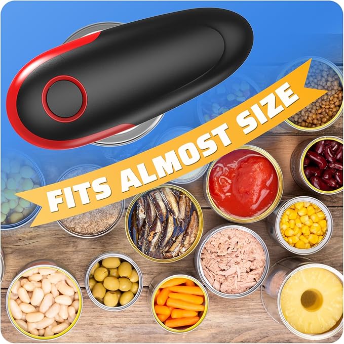 Electric Can Opener, Handheld Smooth Edge No Sharp, Portable Automatic Can Opener for Camping, Best Kitchen Gadgets Easy for Arthritis Patients