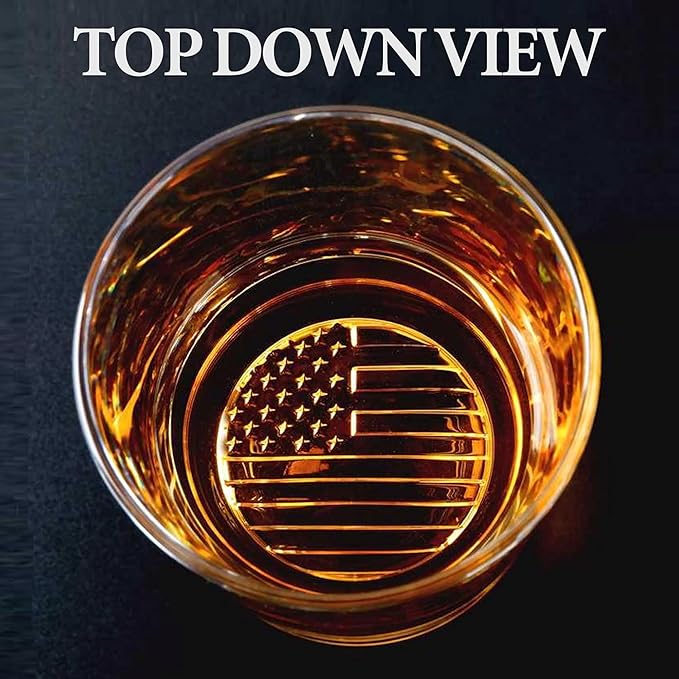 Personalized Whiskey Glass with Sheriff Badge for Law Enforcement, Custom Name and Number, 12oz Engraved American Flag Glassware, Custom Sheriff Gift For Men Dad Father's Day PD Police Officer
