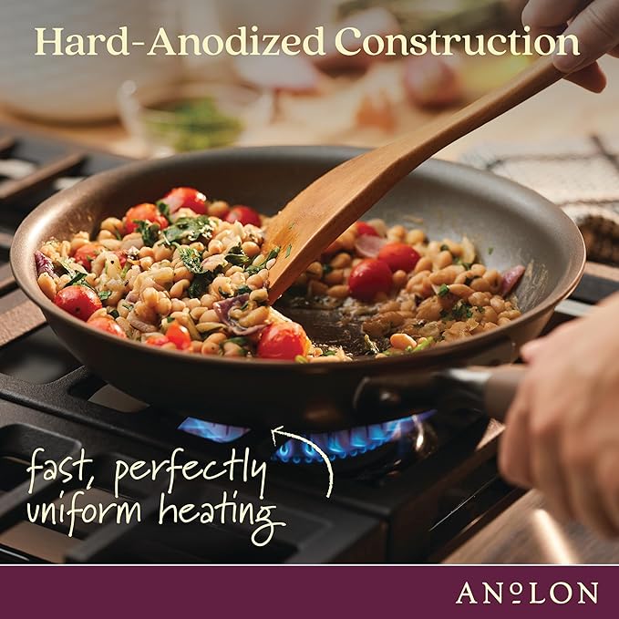 Anolon Advanced Home Hard-Anodized Nonstick Skillets (2 Piece Set- 10.25-Inch & 12.75-Inch, Bronze)