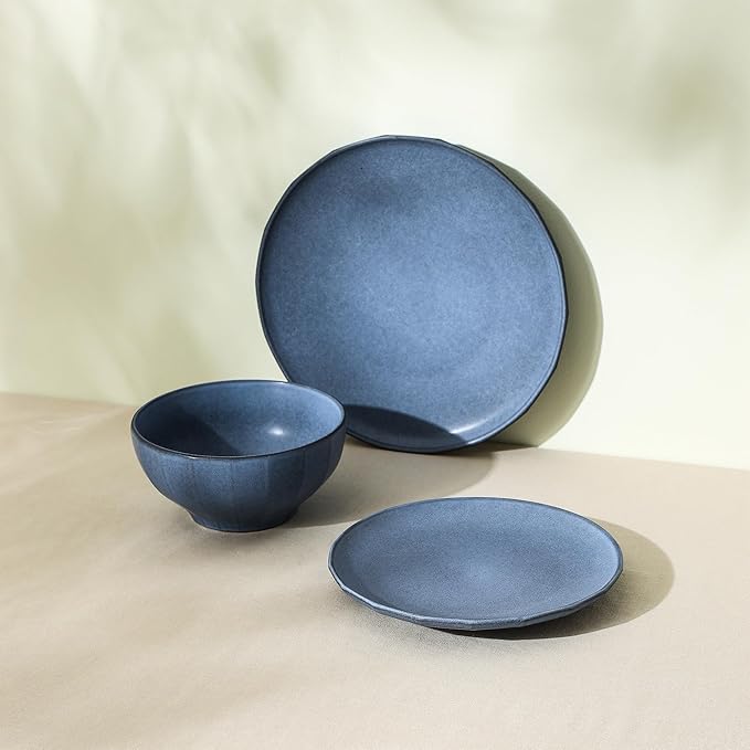 Stone Lain Rio 12-Piece Dinnerware Set Stoneware, Blue