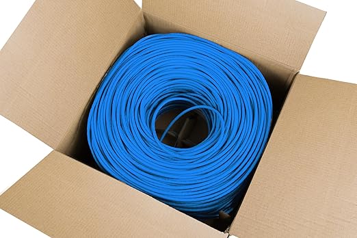 VIVO 500ft Bulk Cat6 Wire, CCA Ethernet Cable, 23 AWG, UTP Pull Box, LAN Network, Blue, CABLE-V006B