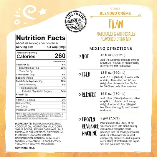 Big Train Vivaz Flan Blended Crème Beverage Mix, 3.5 Pound (Pack of 1)