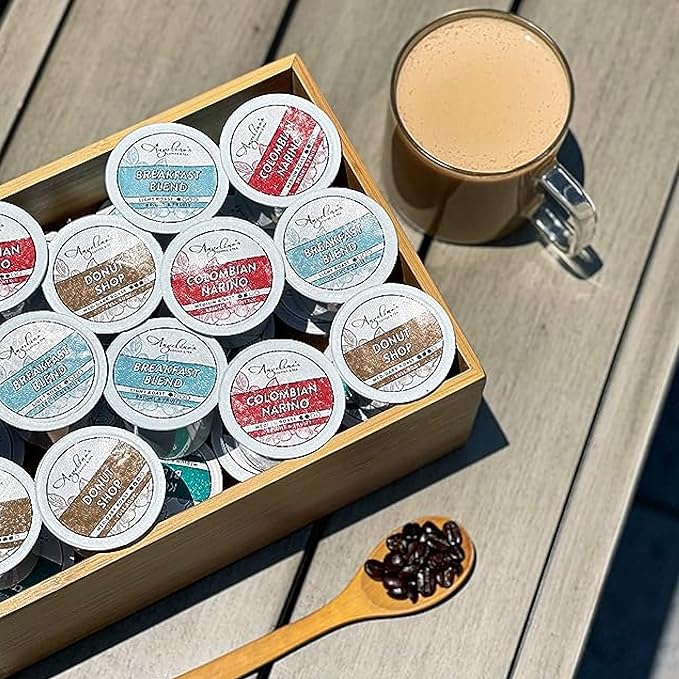 Angelino's Coffee - Medium Roast Coffee Pods Variety Pack, 96 Count - Includes Breakfast Blend, Colombian Nariño, Hawaiian Blend, Donut Shop, Single Serve Coffee Pods for Keurig K-Cup Brewers