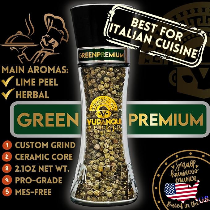 YUPANQUI Pepper Mills 3-Pack - for ITALIAN FOOD Lovers
