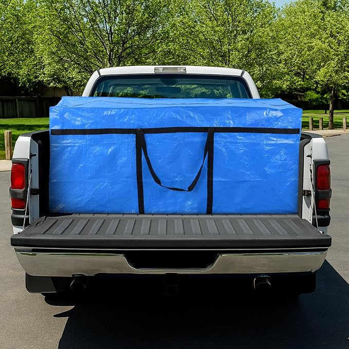 4 Pcs 176 Gallon Large Moving Bags with Zipper and Handles Foldable Storage Duffle Bags Heavy Duty Extra Large Totes for College Dorm Travel Clothes Blankets Bedding Moving (Blue)