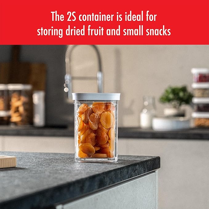 ZWILLING Fresh & Save Cube Boxes, Plastic, Airtight Dry Food Storage Container, Small Medium Height Cube, 2S Container, .87-qt